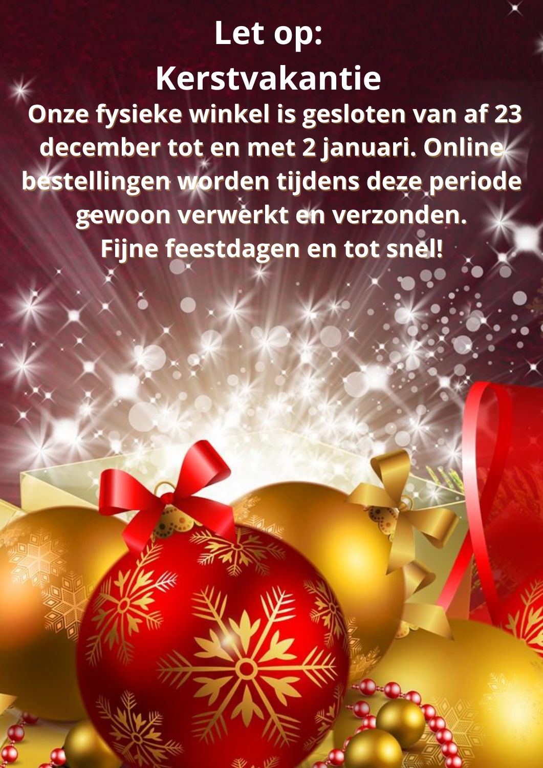 Openingstijden Medivit tijdens de feestdagen